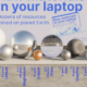 This graphic by Toonitopia shows the raw materials in a laptop.