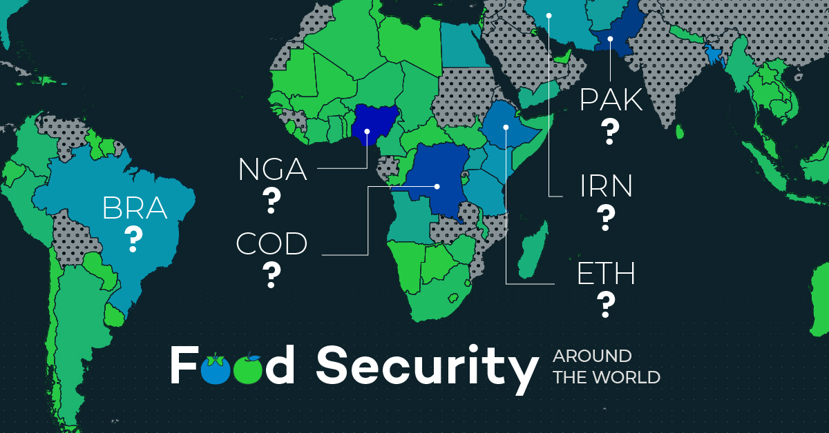 The preview image for a world map showing the number of food insecure people by country.