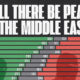 This graphic presents the results of a survey which asked people in different countries if they believe the conflicts in the Middle East will end in 2025.