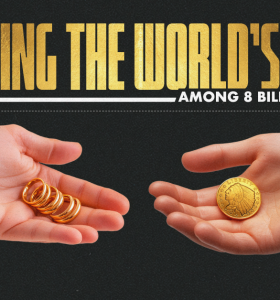 This chart examines a hypothetical question of how much gold there is in the entire world for every person by dividing all known reserves by current global population.