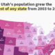 The preview image for a map of population growth by U.S. state from 2003-2023.