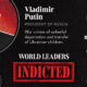 A graphic showing current and former heads of governments indicted by the ICC