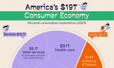 This cropped chart breaks down the largest consumer economy in the world into categories of goods and services.