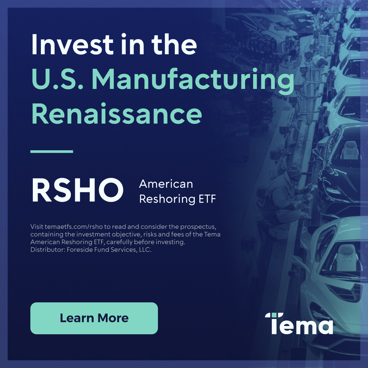 Invest in the U.S. Manufacturing Renaissance RSHO American Reshoring ETF Learn More