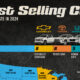 Map showing the best selling vehicle in America by state in 2024.