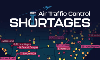 This map locates all the short-staffed air traffic control towers in the U.S. from FAA data.