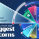 A nightingale rose chart that shows the biggest unicorns that were created in 2025