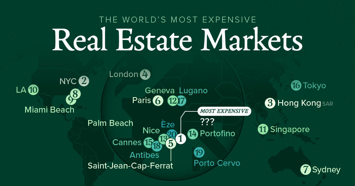 In this map, we explore the world’s most expensive real estate markets.