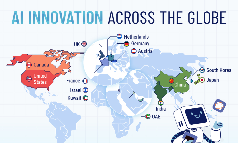 teaser image of a map showing innovative ai companies around the world