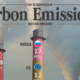 This cropped graphic compares the top 15 countries by carbon emissions in 2023.