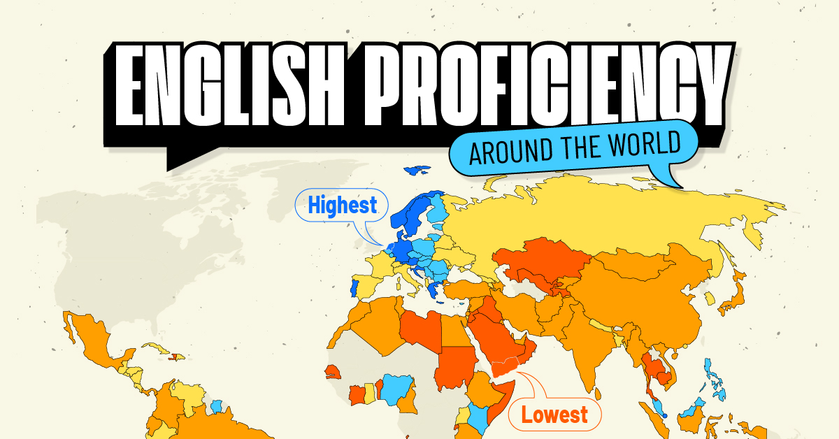 Mapped: English Proficiency Around the World