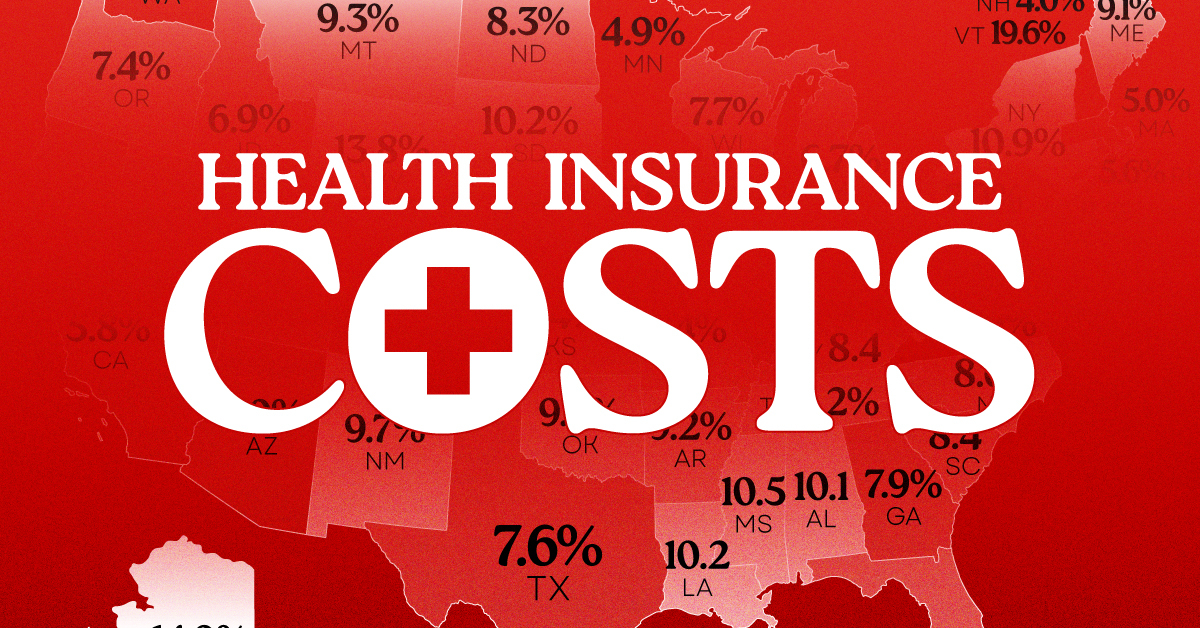 HealthcareMapped: Health Insurance as a Share of Median Income by U.S. State