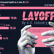Horizontal chart showing U.S. layoffs in 2025 by industry.