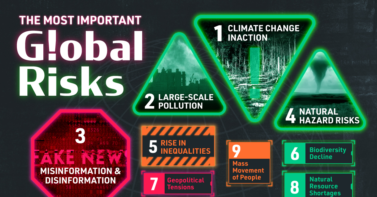 A visualization showing the top global risks the world is facing.