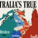 This cropped graphic stacks nine countries inside Australia to visualize its true size.