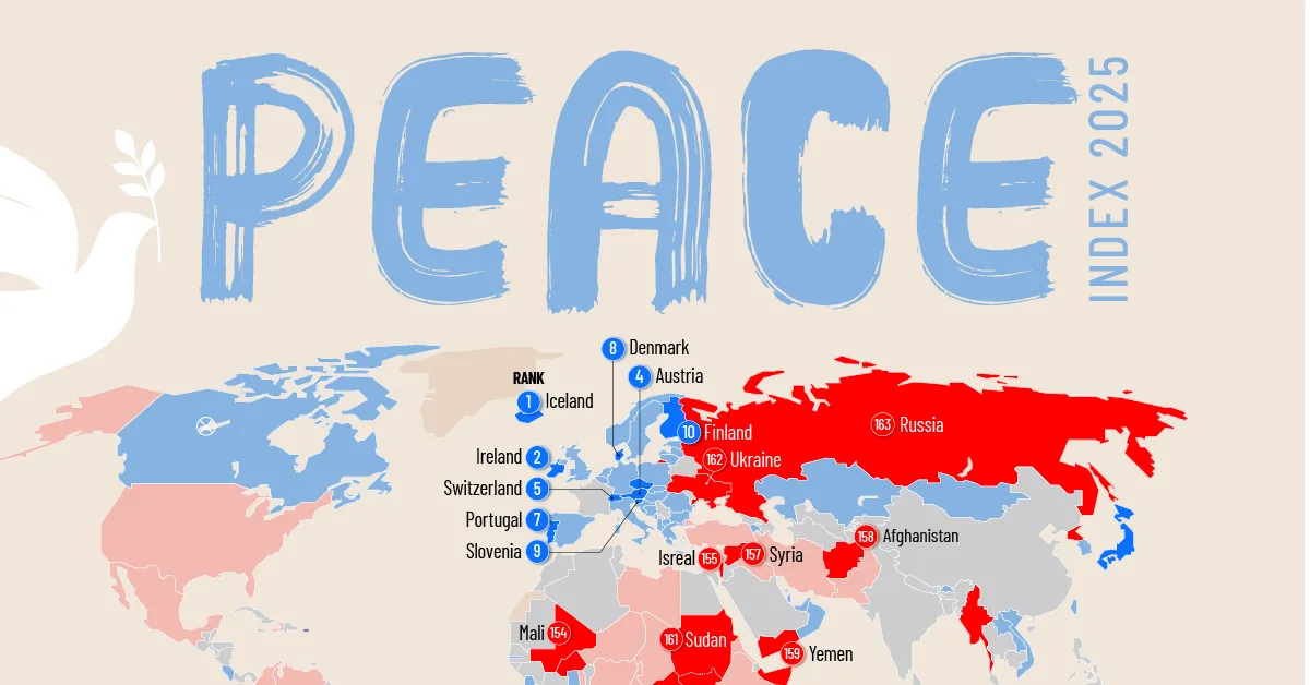Mapped: The 2025 Global Peace Index