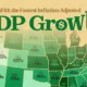 This cropped graphic maps the states with the fastest Real GDP Growth between 1990–2024, using data from the Bureau of Economic Analysis.