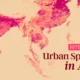 Map showing 50 years of urbanization in Asia.