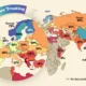 This cropped graphic maps and ranks countries the most and least trusting countries by the percentage of people surveyed who agreed with the statement "most people can be trusted" per data from Integrated Trust Surveys (2024).