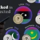 A nested bubble chart showing flags of various countries like Libya and Iraq and the text Unbanked in a Connected World