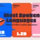 This infographic compares the native and non-native usage of the most spoken languages worldwide, including English and Mandarin Chinese.