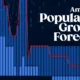 Bar chart showing U.S. population growth forecasts through to 2055.