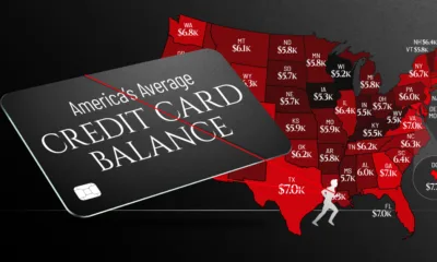 Mapped: Average Credit Card Debt by State in 2025