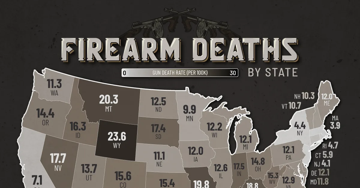 Mapped: Firearm Deaths by U.S. State