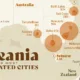 This map shows Oceania's 30 most populated cities, many of which are concentrated in Australia and New Zealand.