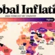 Map showing the 2026 inflation forecast by country worldwide.